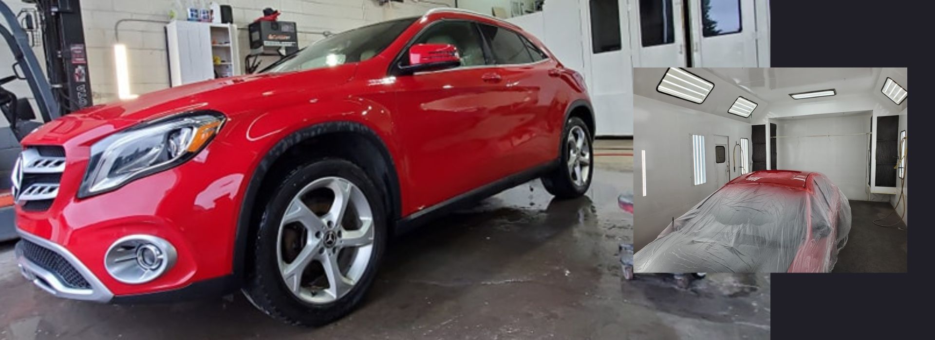 Masquage et préparation de carrosserie avant peinture dans un atelier à Montmagny